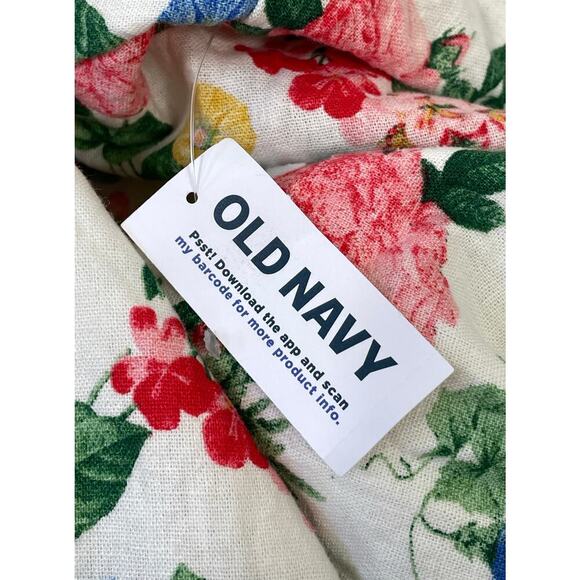 Old Navy Linen Blend Puff Sleeve Wrap Dress Lite Pink Rose Large Beachy Summer - Picture 13 of 13